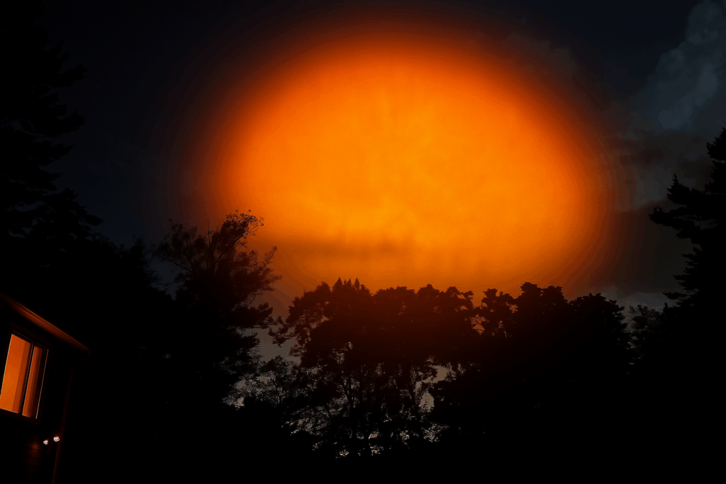 Massive oval shaped orange orb look like a sun