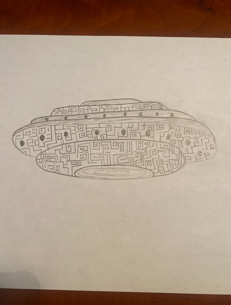 UFO hovering over a field